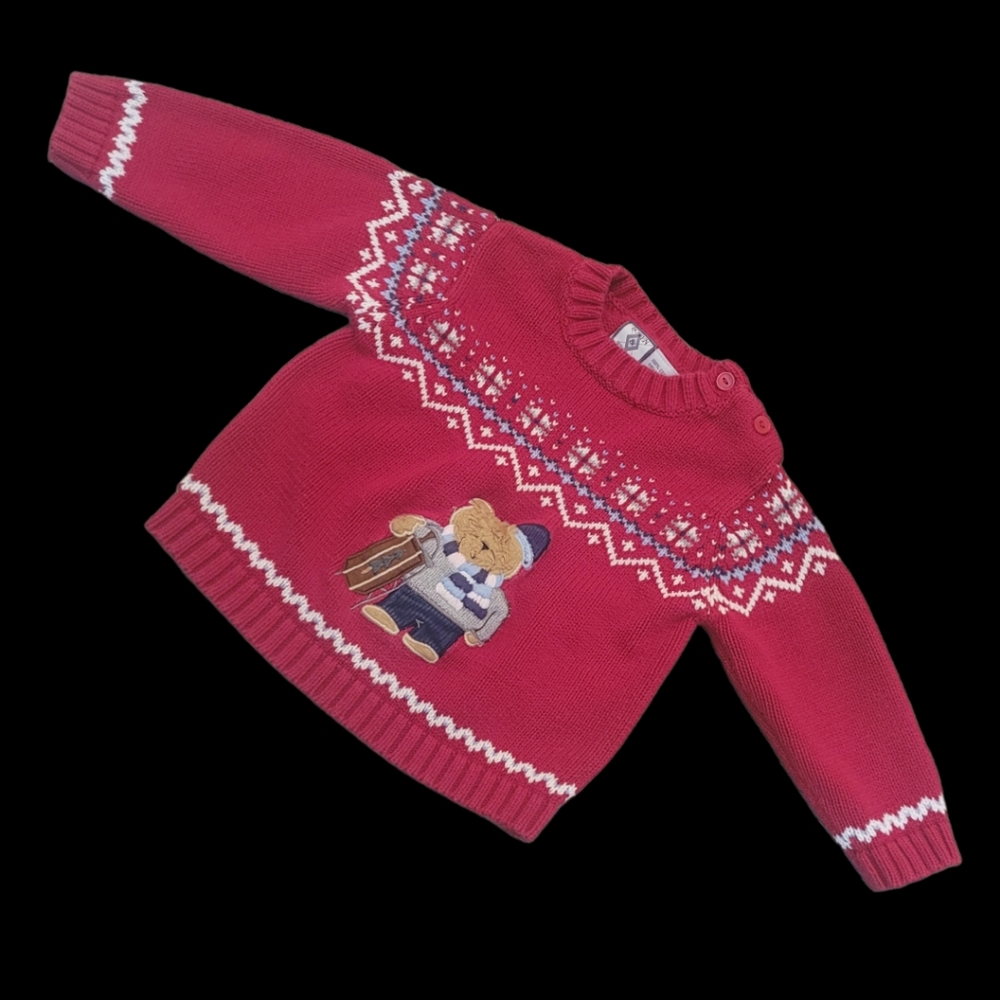 Bowen & Wright Boy's Sledding Bear Sweater